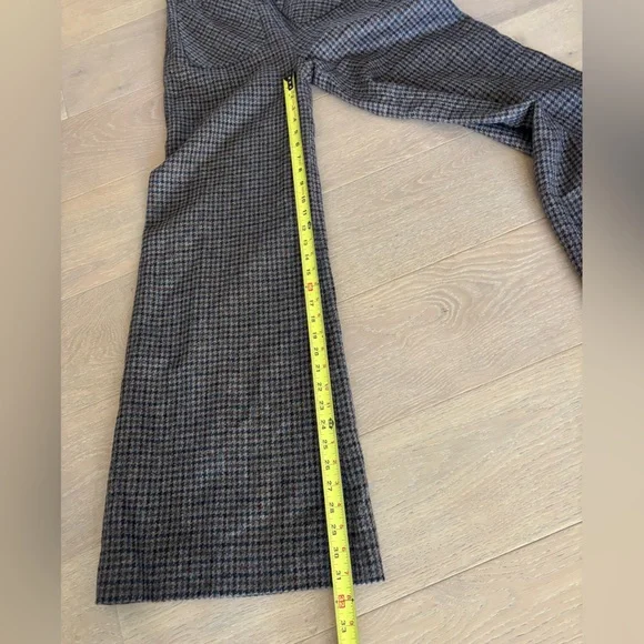 Anna Mason London Beau Trouser Wide Leg Pants Wool Tweed Plaid Check Brown Sz 4